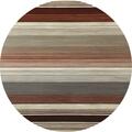 Art Carpet 8 Ft. Bastille Collection Heathered Stripe Border Woven Round Area Rug, Red 841864107940